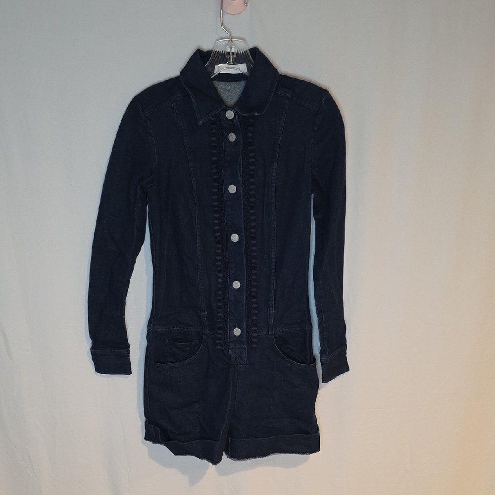See By Chloe Dark Indigo Blue Denim Romper